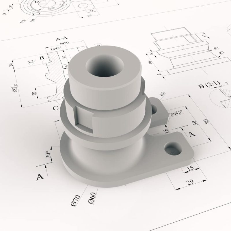 Technische 2D-Detailzeichnung